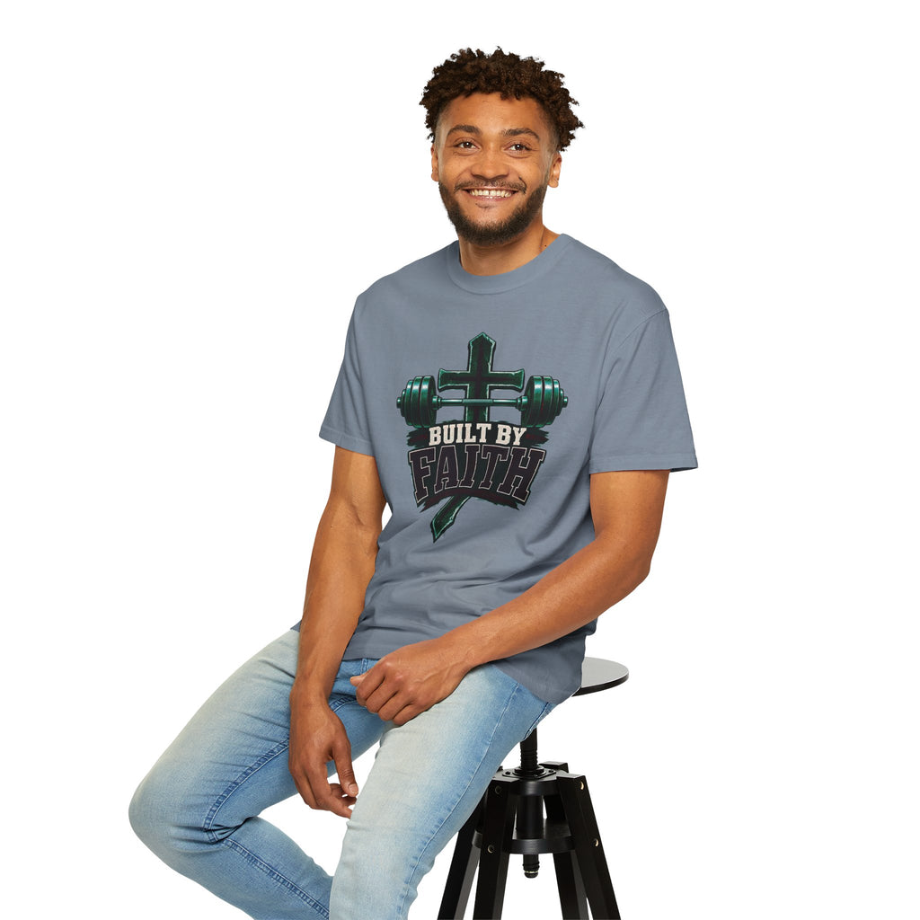 Built by Faith Cross & Barbell T-Shirt