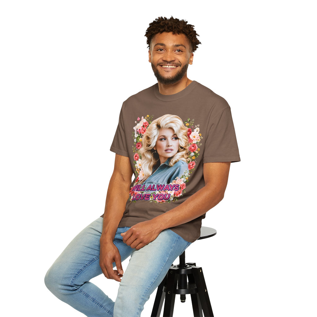 Graphic Tee Retro Floral Portrait I Will Always Love You