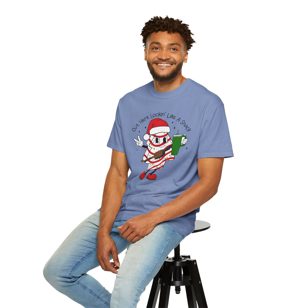 Retro Holiday T-Shirt — Out Here Lookin Like A Snack Santa Cookie Design