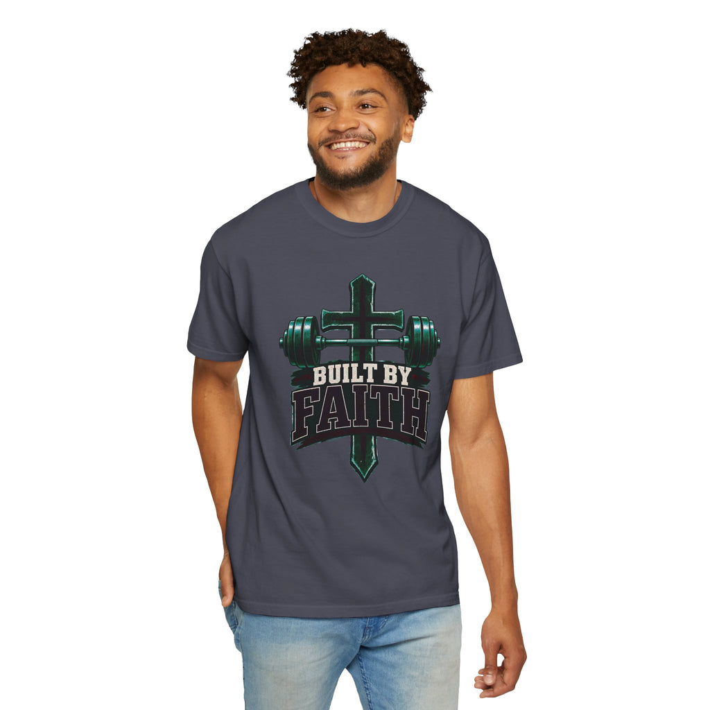 Built by Faith Cross & Barbell T-Shirt