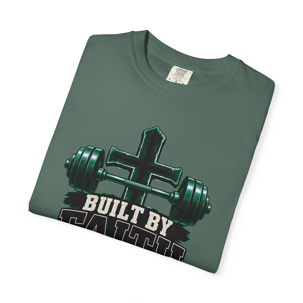 Built by Faith Cross & Barbell T-Shirt