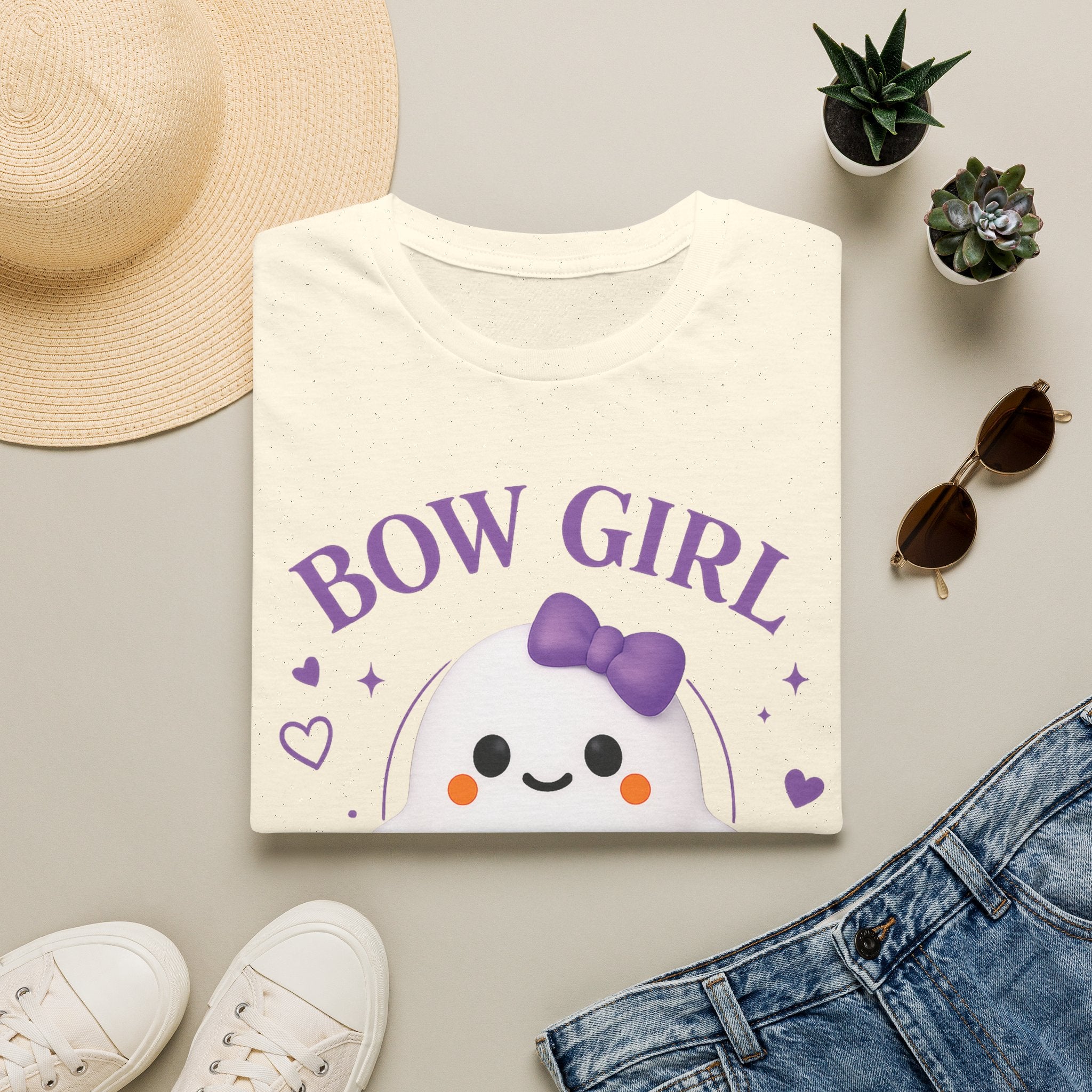Bow Girl™ Ghost T-Shirt — Cute Kawaii Bow Puppy Tee