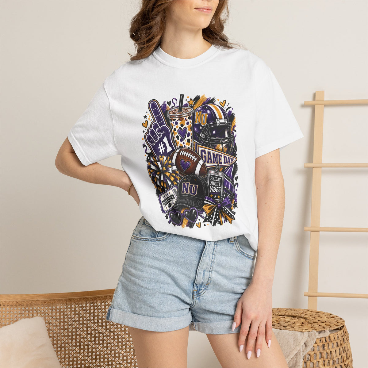Game Day Football NU Tiger Fan Tee