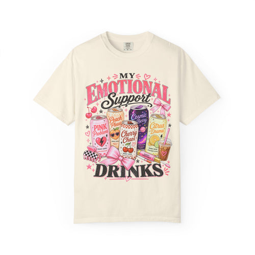 Emotional Support Energy Drinks T-Shirt — Vintage Candy Soda Graphic Tee