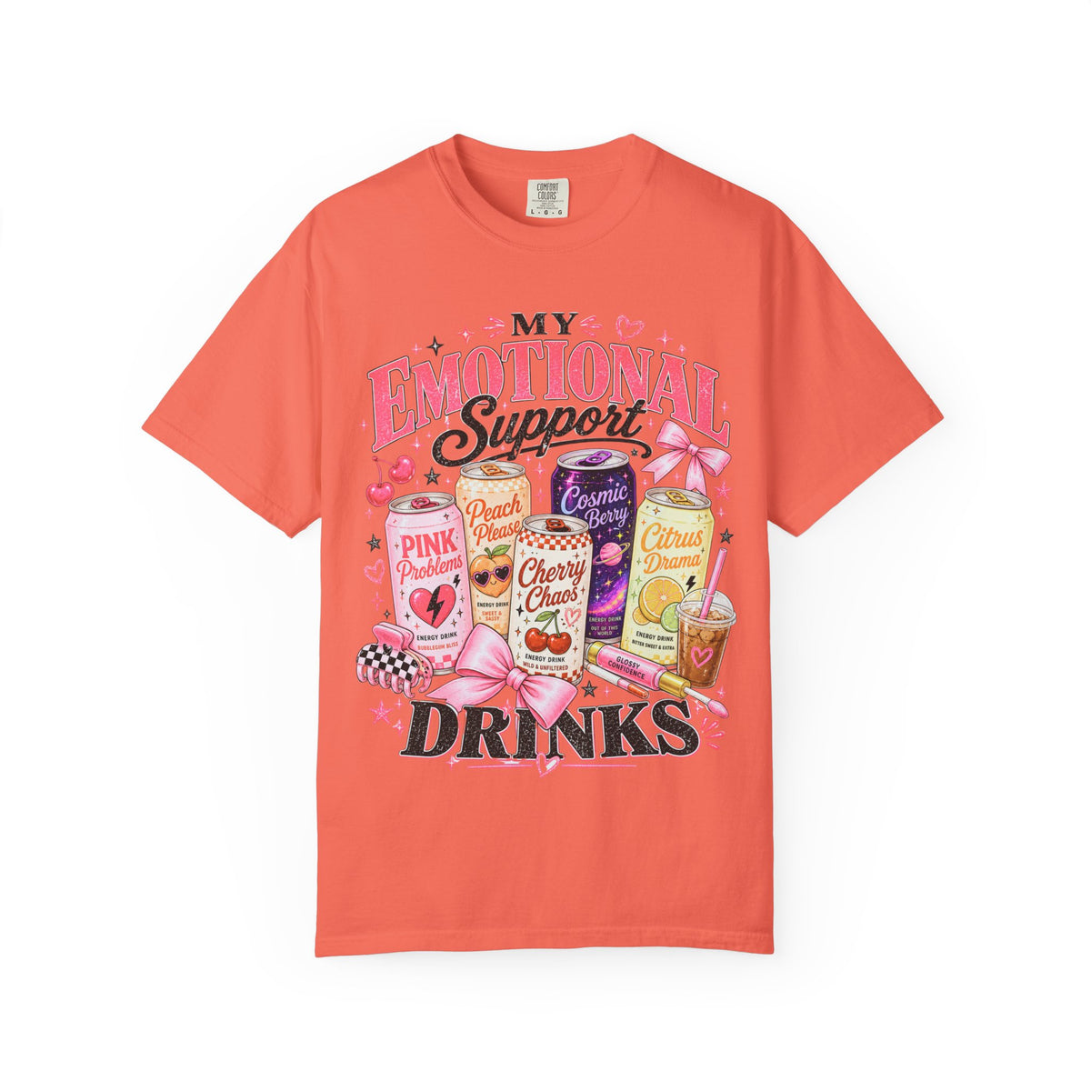 Emotional Support Energy Drinks T-Shirt — Vintage Candy Soda Graphic Tee