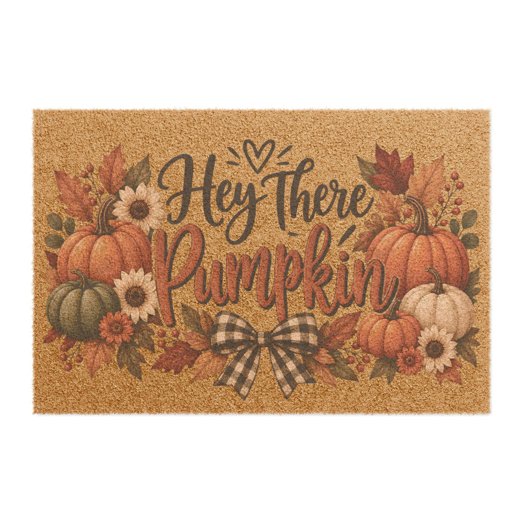 Hey There Pumpkin Doormat Rustic Fall Pumpkin Welcome Mat