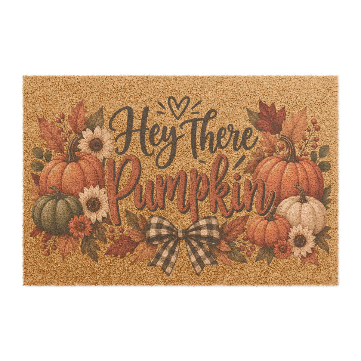 Hey There Pumpkin Doormat Rustic Fall Pumpkin Welcome Mat
