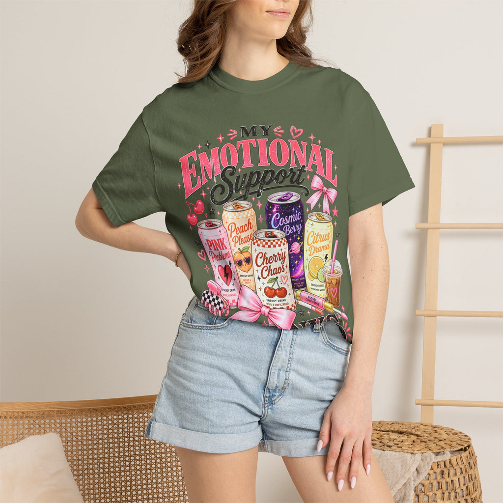 Emotional Support Energy Drinks T-Shirt — Vintage Candy Soda Graphic Tee