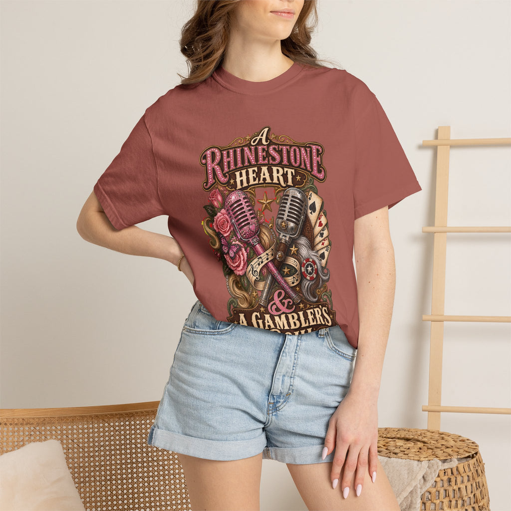 Rhinestone Heart Country Girl T-Shirt Memorial Dolly