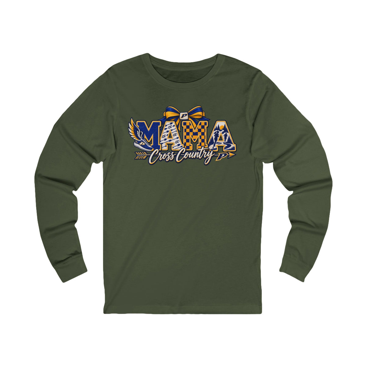 Mama Cross Country Long Sleeve Tee - Mom Runner Gift