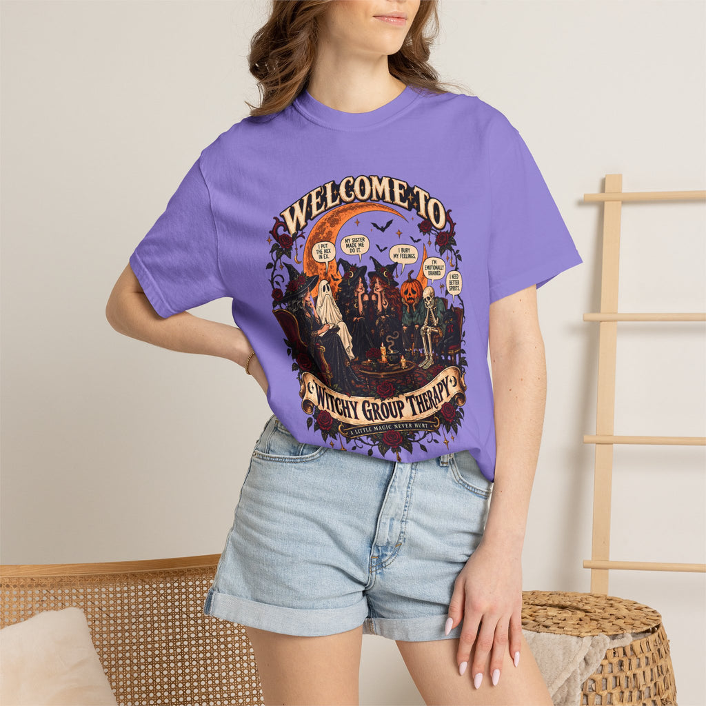 Witchy Group Therapy T-Shirt — "Welcome to Witchy Group Therapy" Retro Halloween Tee
