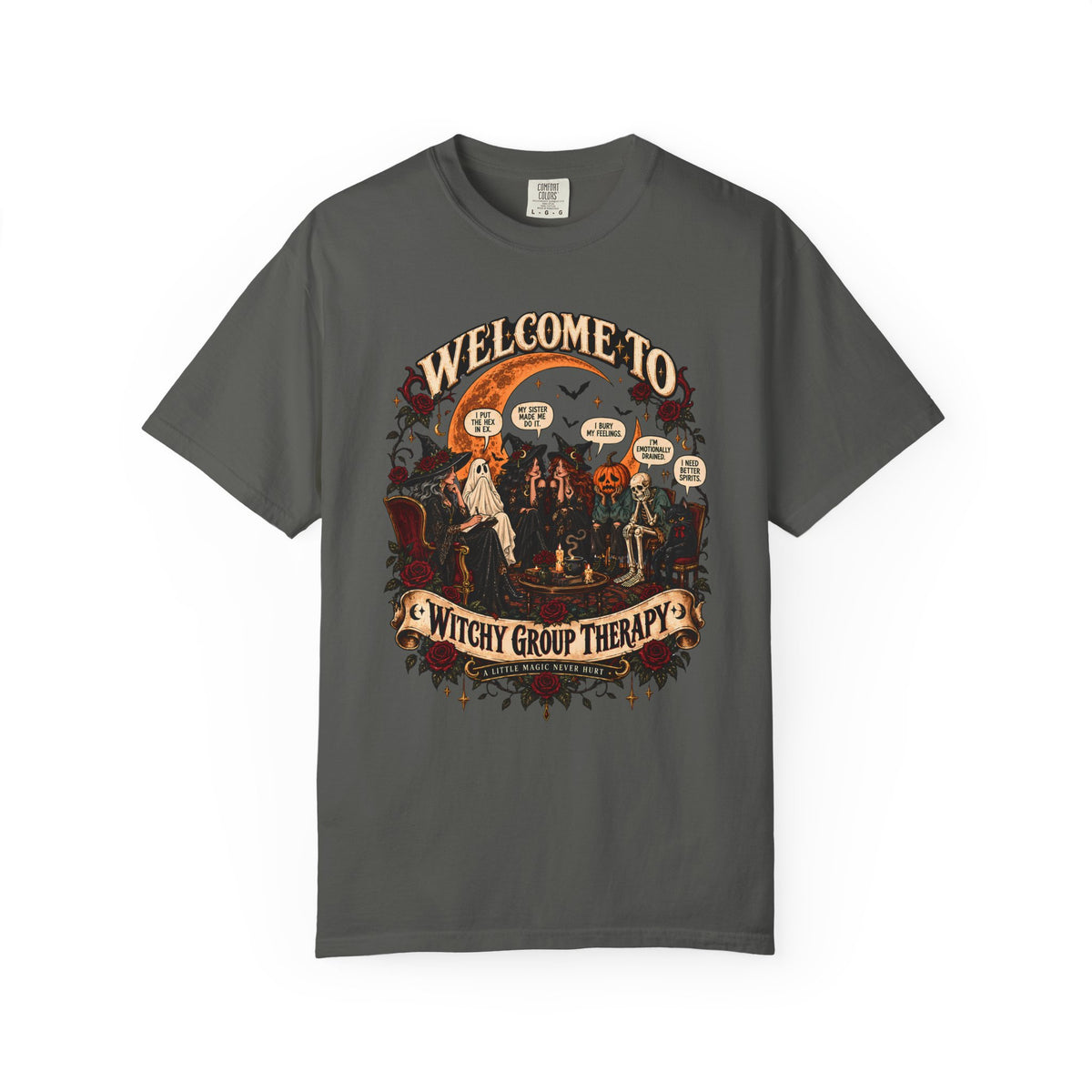 Witchy Group Therapy T-Shirt — "Welcome to Witchy Group Therapy" Retro Halloween Tee