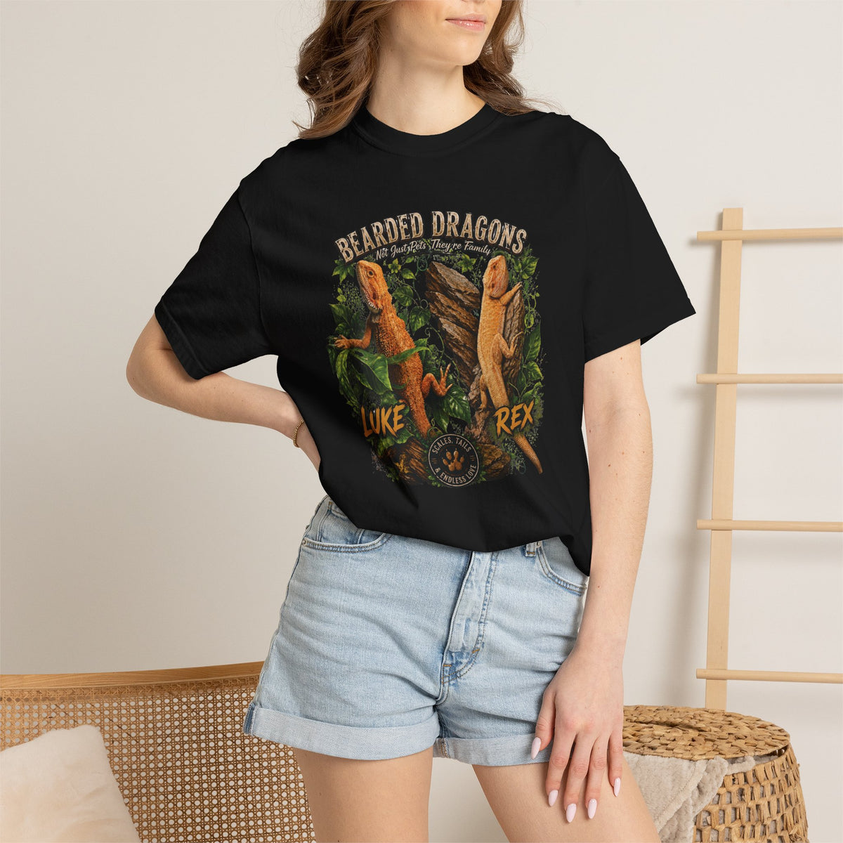 Bearded Dragons Illustration TShirt Luke Rex Reptile Lover Tee