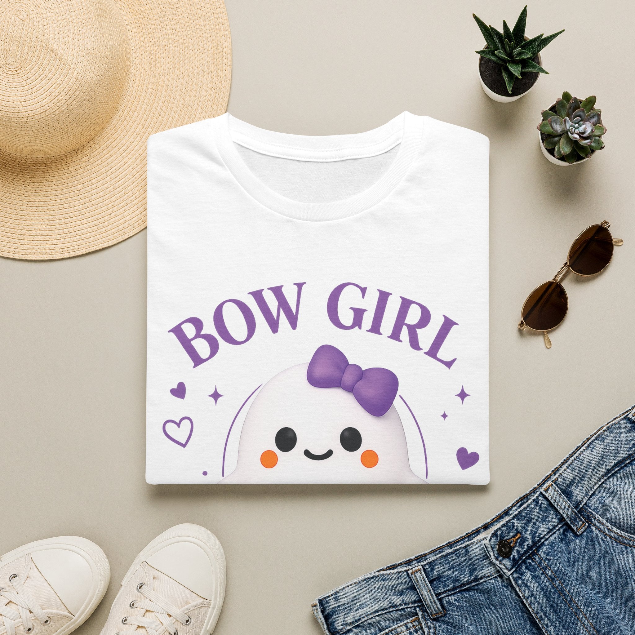 Bow Girl™ Ghost T-Shirt — Cute Kawaii Bow Puppy Tee