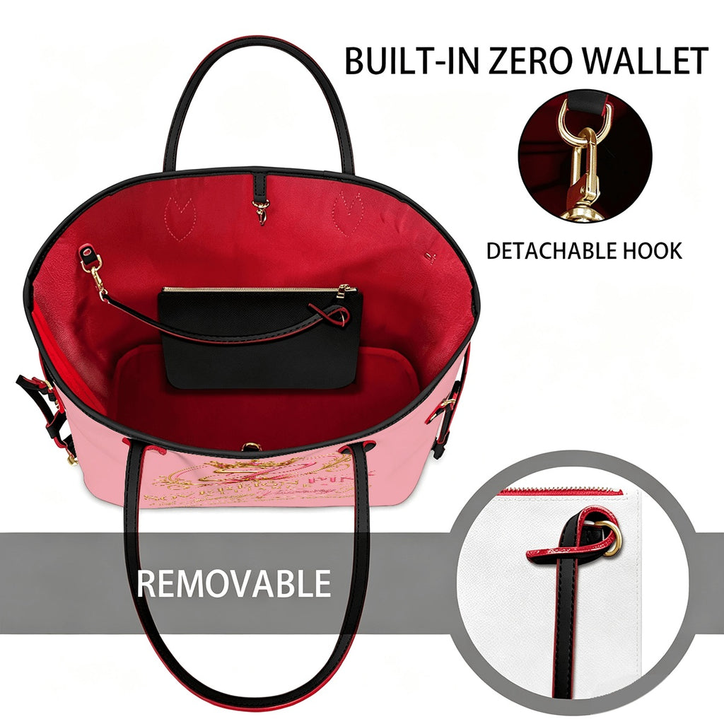 PU Leather Tote Bag with Mini Destined for More