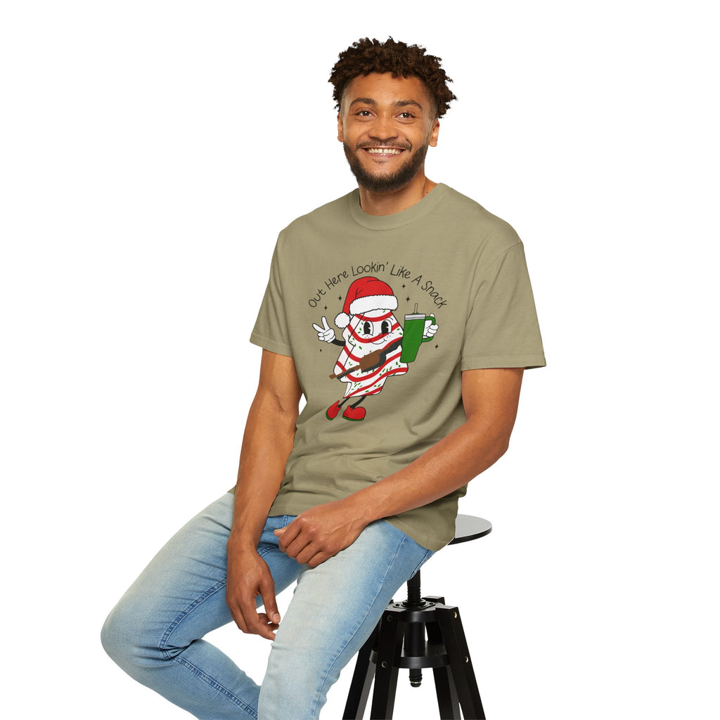 Retro Holiday T-Shirt — Out Here Lookin Like A Snack Santa Cookie Design