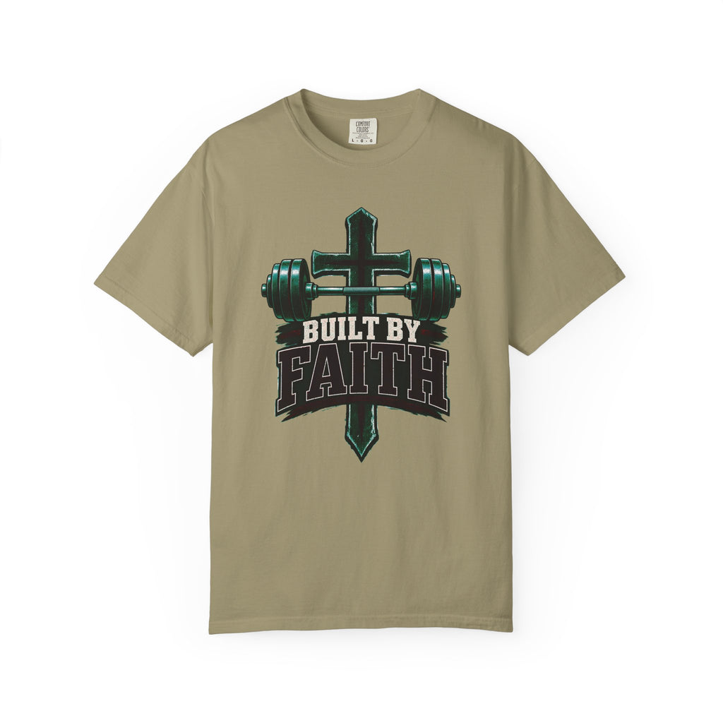 Built by Faith Cross & Barbell T-Shirt