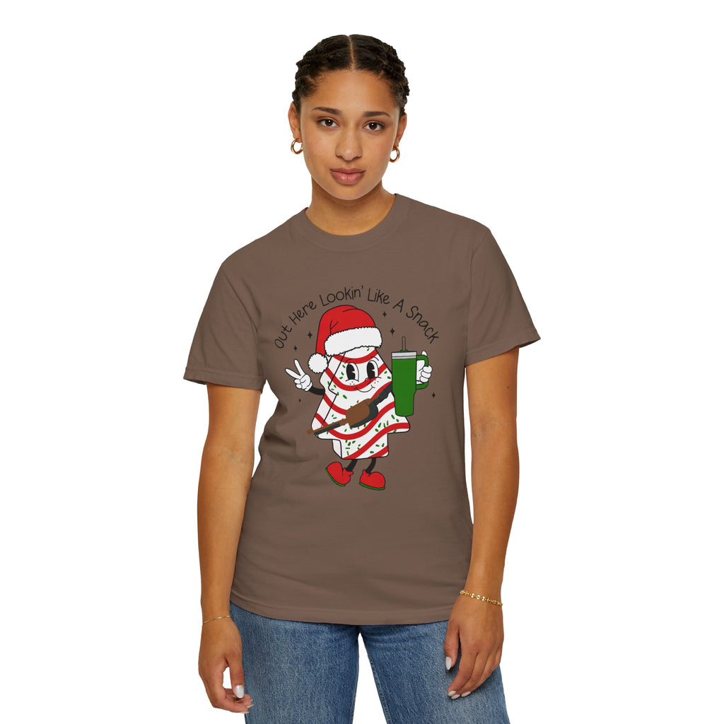 Retro Holiday T-Shirt — Out Here Lookin Like A Snack Santa Cookie Design