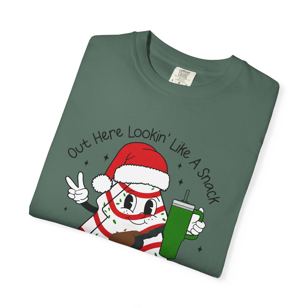 Retro Holiday T-Shirt — Out Here Lookin Like A Snack Santa Cookie Design