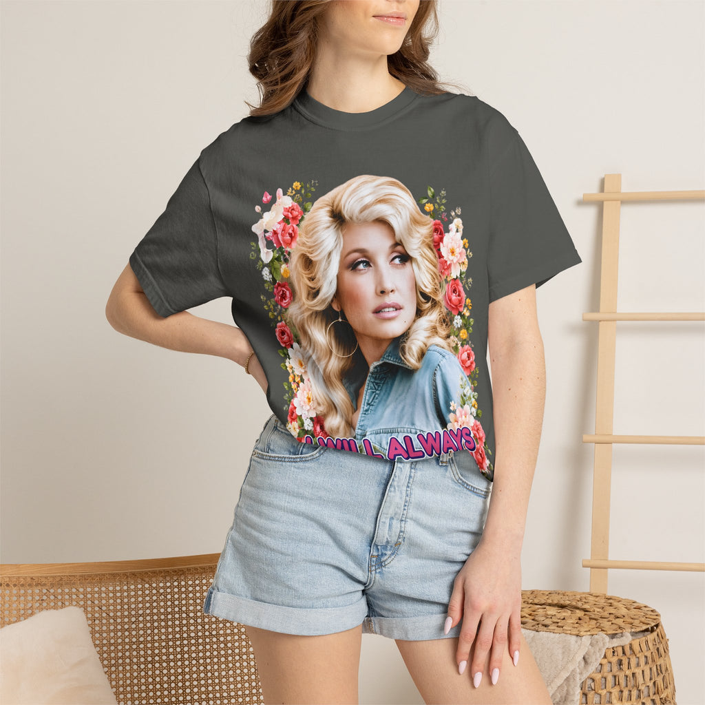 Graphic Tee Retro Floral Portrait I Will Always Love You