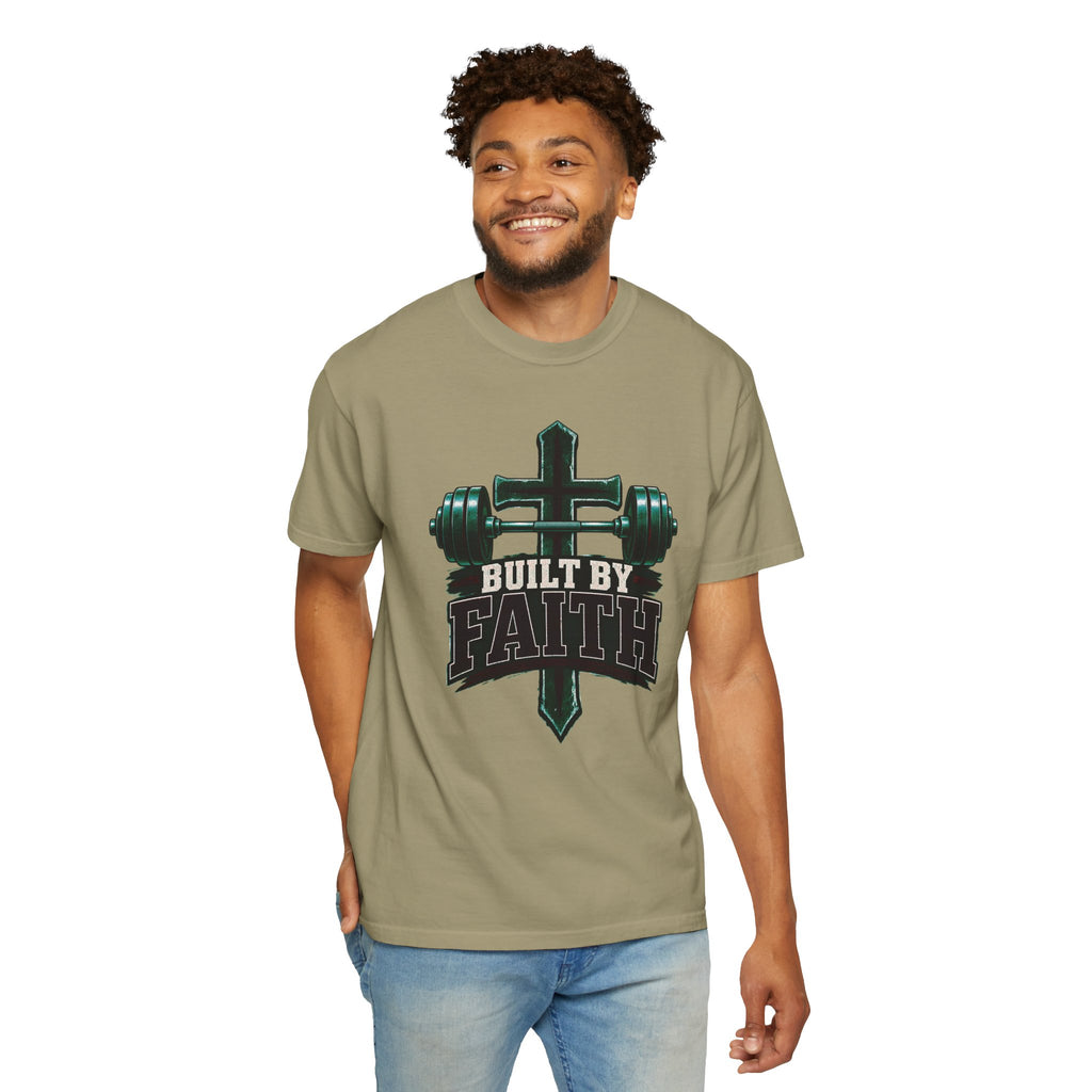 Built by Faith Cross & Barbell T-Shirt