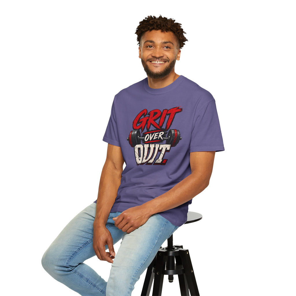 Grit Over Quit TShirt Motivational Weightlifting Gym Tee