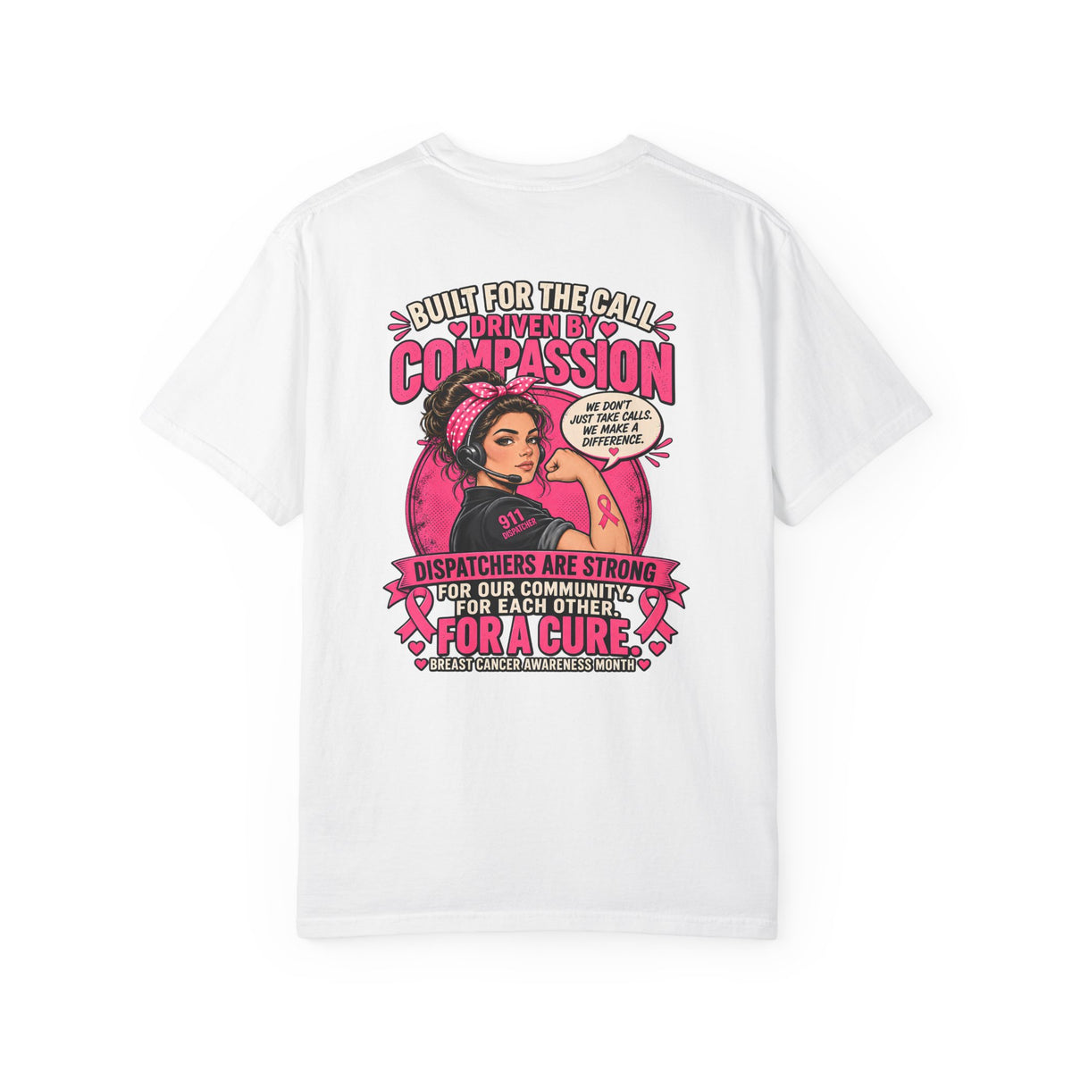 911 Dispatcher Compassion Breast Cancer Awareness Tee