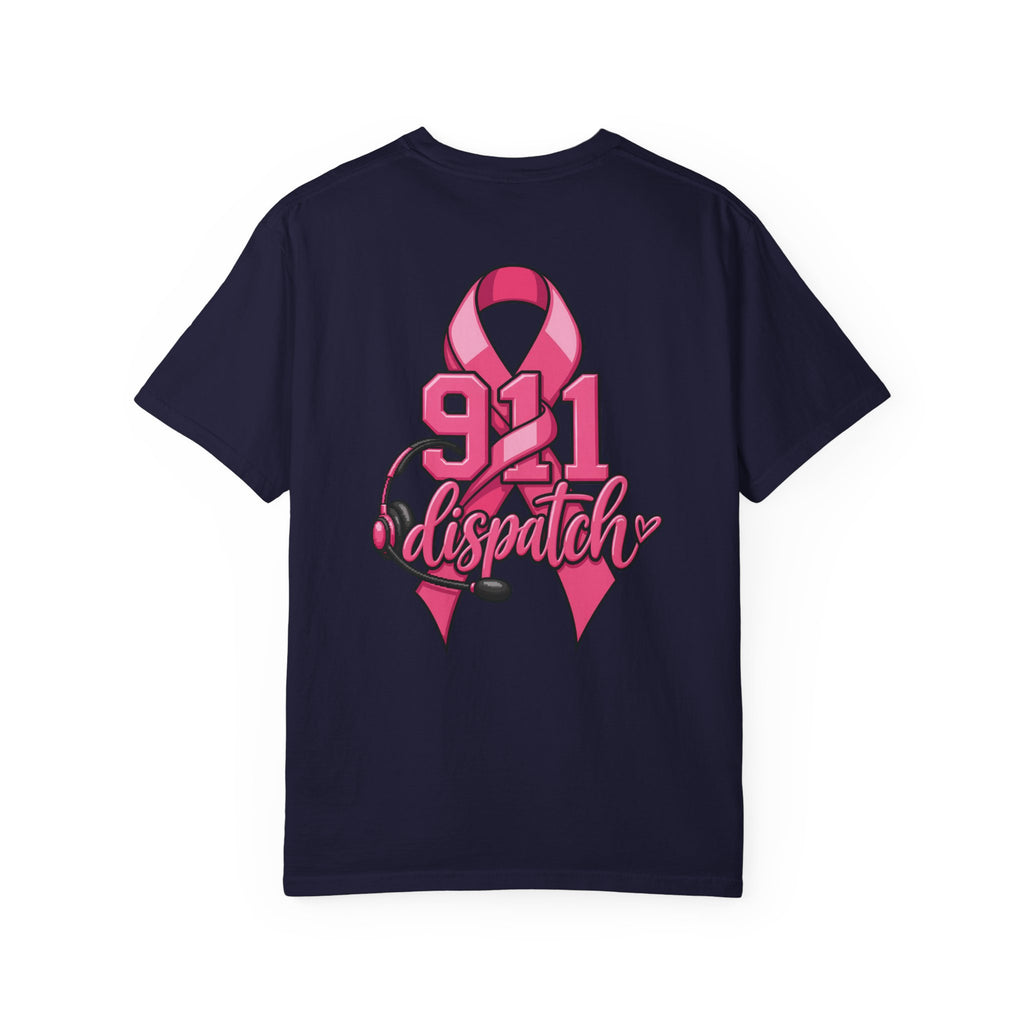 911 Dispatch Pink Ribbon T‑Shirt — Breast Cancer Awareness Dispatcher Tee