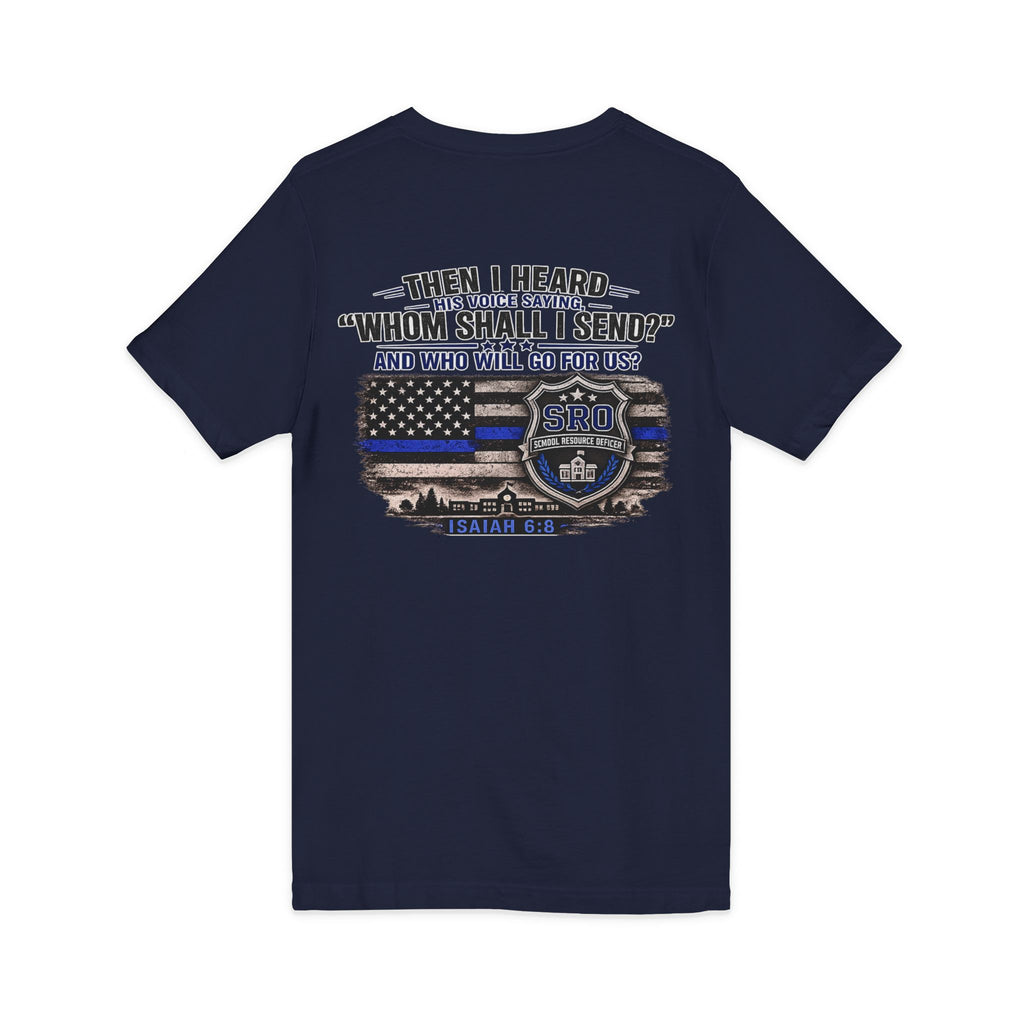 SPOUSE SRO V-Neck Tee — "Then I Heard His Voice Saying Whom Shall I Send"