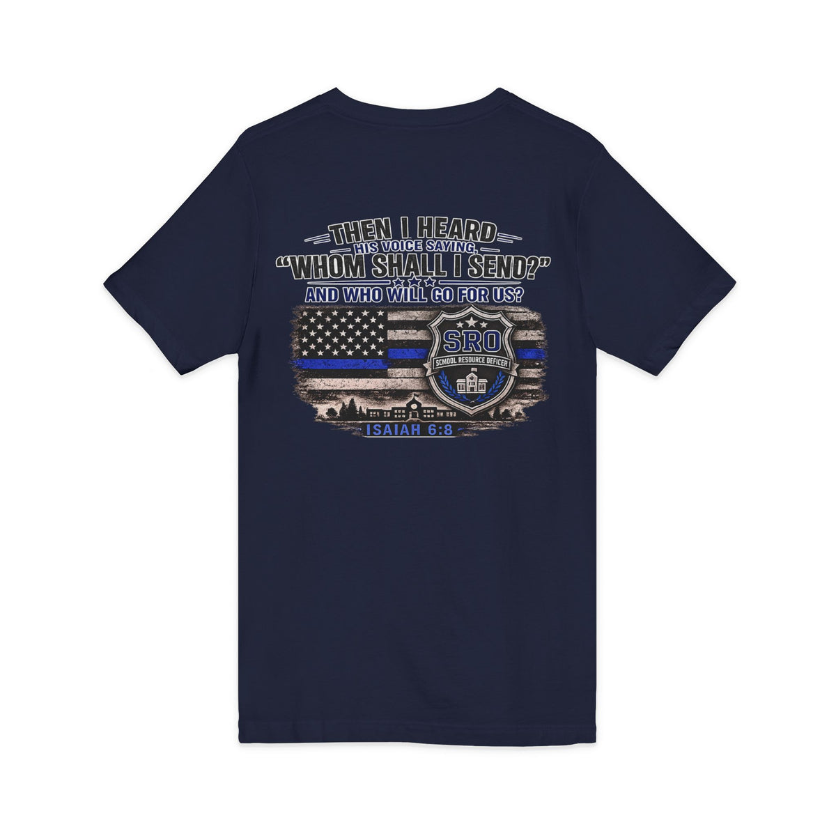SPOUSE SRO V-Neck Tee — "Then I Heard His Voice Saying Whom Shall I Send"