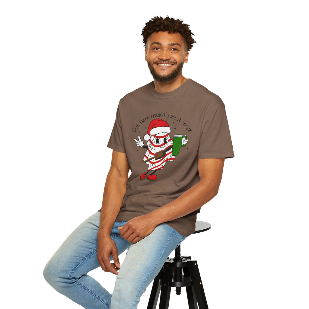 Retro Holiday T-Shirt — Out Here Lookin Like A Snack Santa Cookie Design