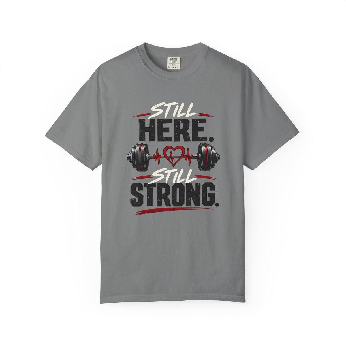Here Strong Weightlifting TShirt Fitness Gym Graphic Tee