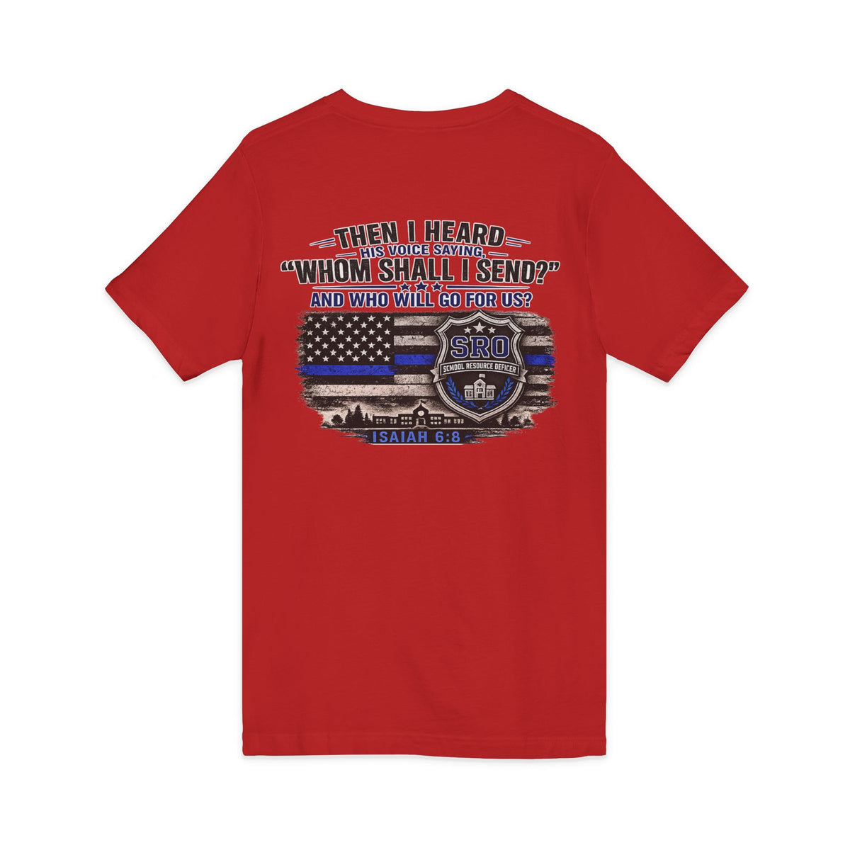 SPOUSE SRO V-Neck Tee — "Then I Heard His Voice Saying Whom Shall I Send"
