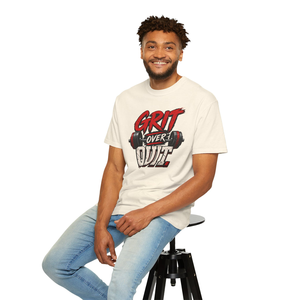 Grit Over Quit TShirt Motivational Weightlifting Gym Tee
