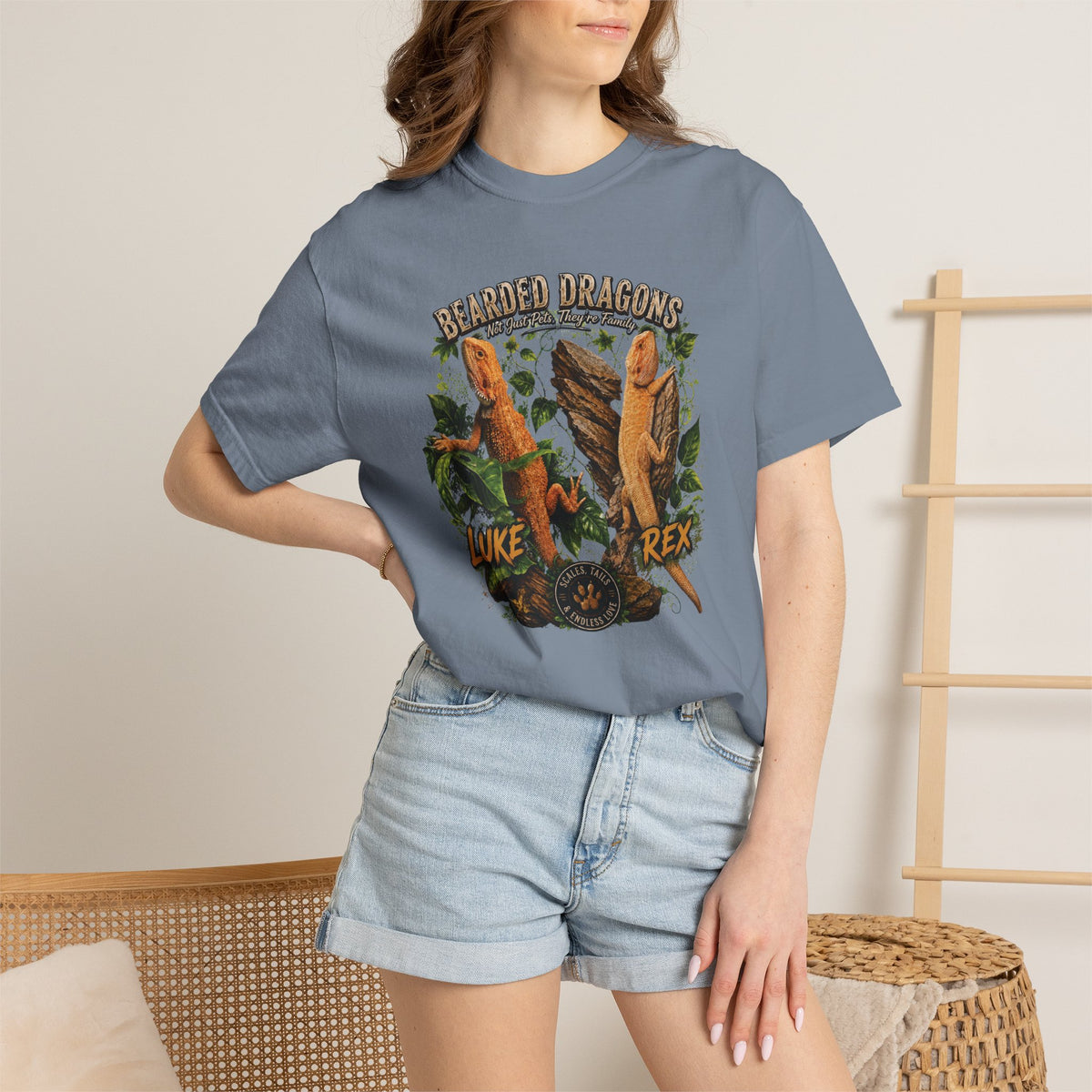 Bearded Dragons Illustration TShirt Luke Rex Reptile Lover Tee
