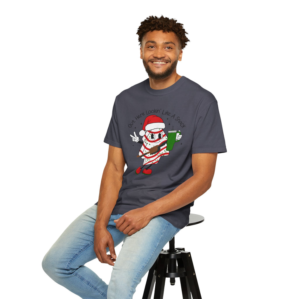 Retro Holiday T-Shirt — Out Here Lookin Like A Snack Santa Cookie Design