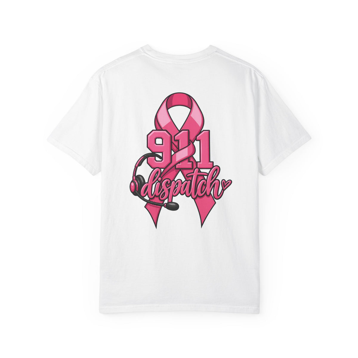 911 Dispatch Pink Ribbon T‑Shirt — Breast Cancer Awareness Dispatcher Tee