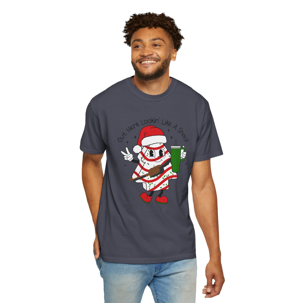 Retro Holiday T-Shirt — Out Here Lookin Like A Snack Santa Cookie Design