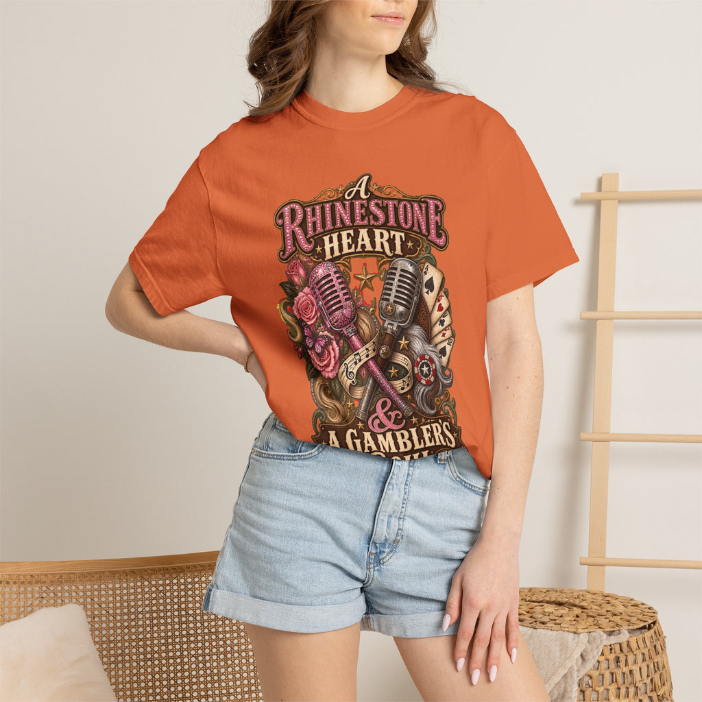 Rhinestone Heart Country Girl T-Shirt Memorial Dolly