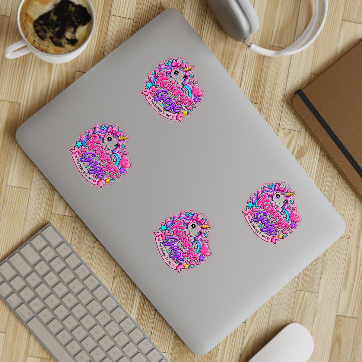 Unicorn Sticker Sheet - 10pc Pastel Glitter Decals