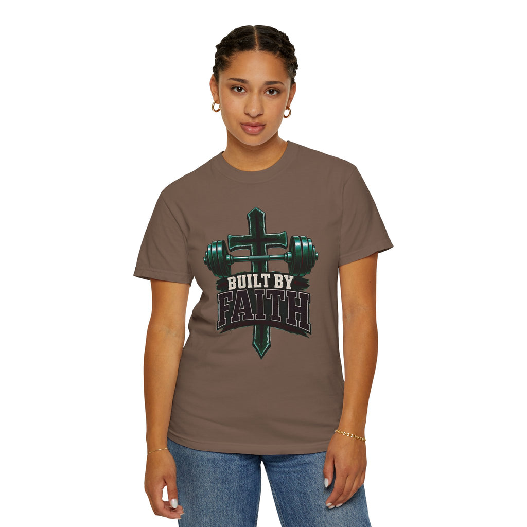 Built by Faith Cross & Barbell T-Shirt