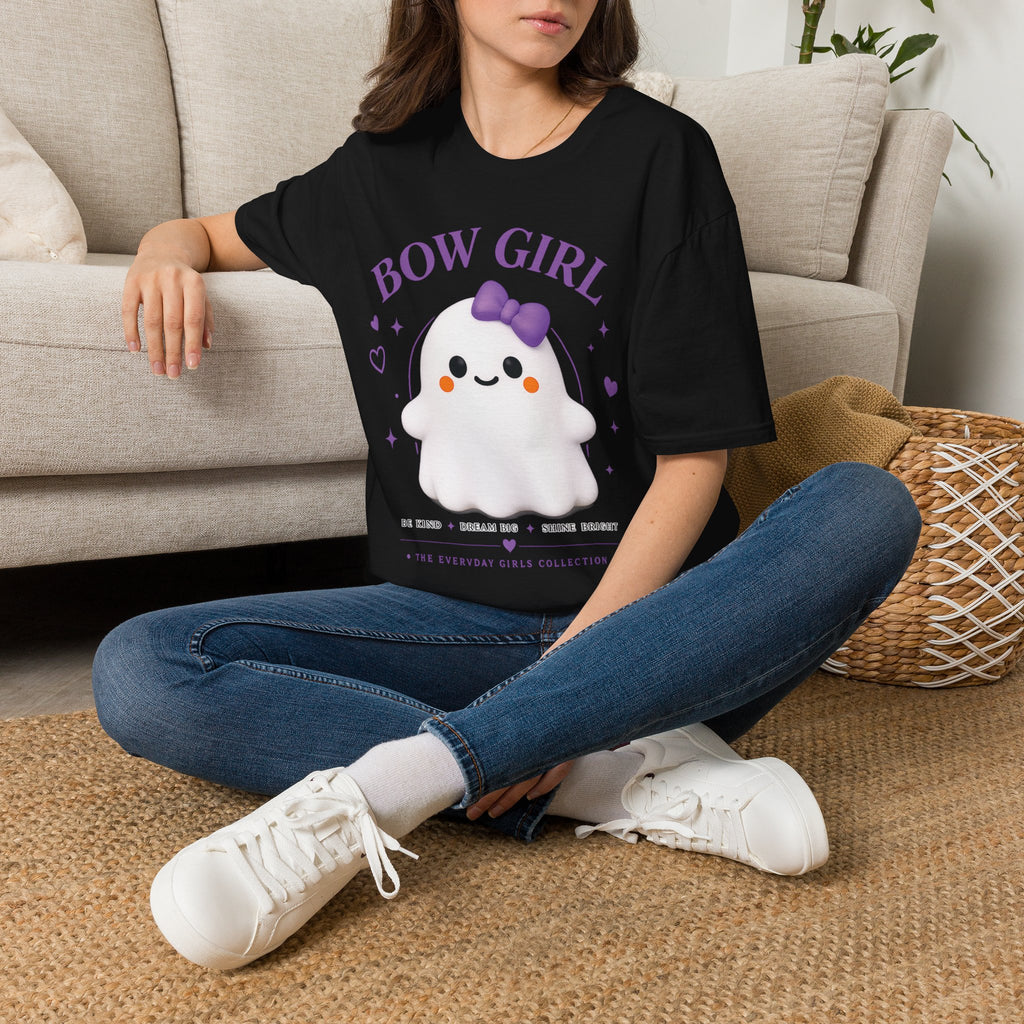 Bow Girl™ Ghost T-Shirt — Cute Kawaii Bow Puppy Tee