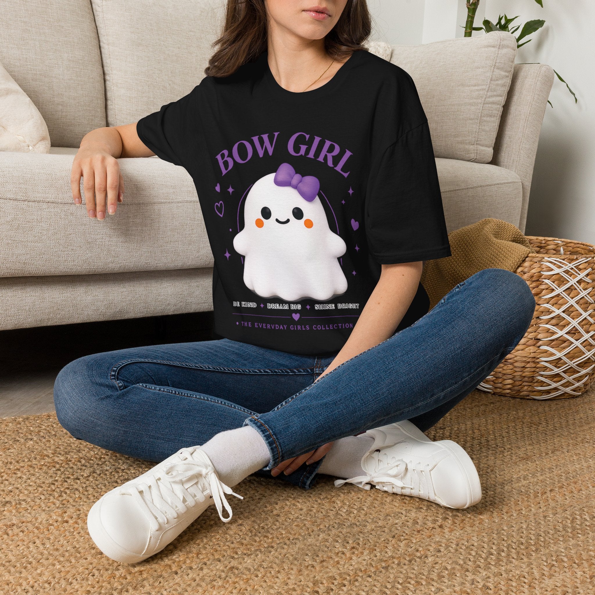 Bow Girl™ Ghost T-Shirt — Cute Kawaii Bow Puppy Tee