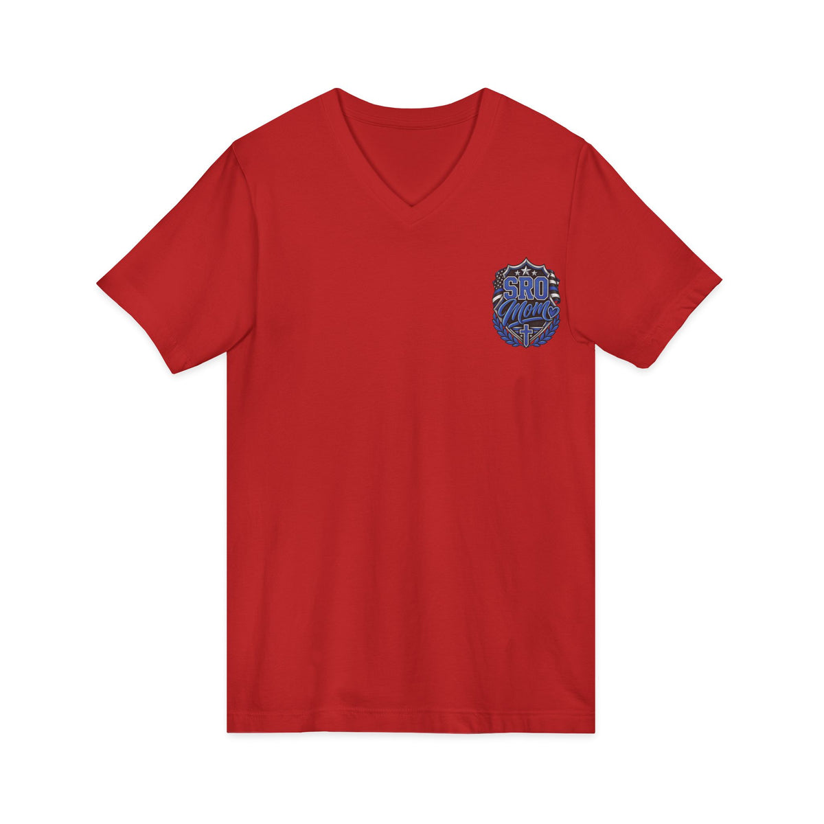MOM SRO Thin Blue Line V-Neck Tee — "Then I Heard 'Whom Shall I Send?'"