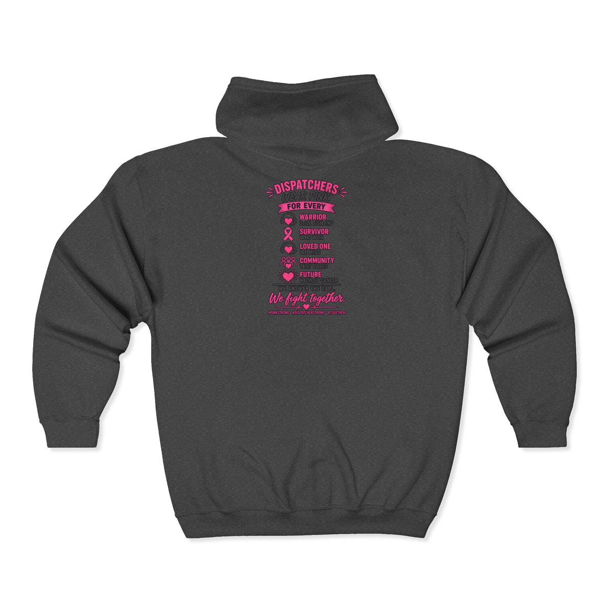 Full Zip Hoodie Pink Breast Cancer Support
