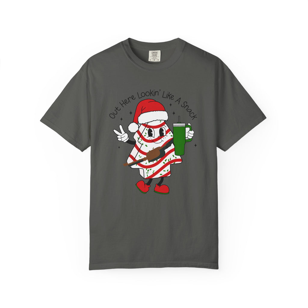 Retro Holiday T-Shirt — Out Here Lookin Like A Snack Santa Cookie Design