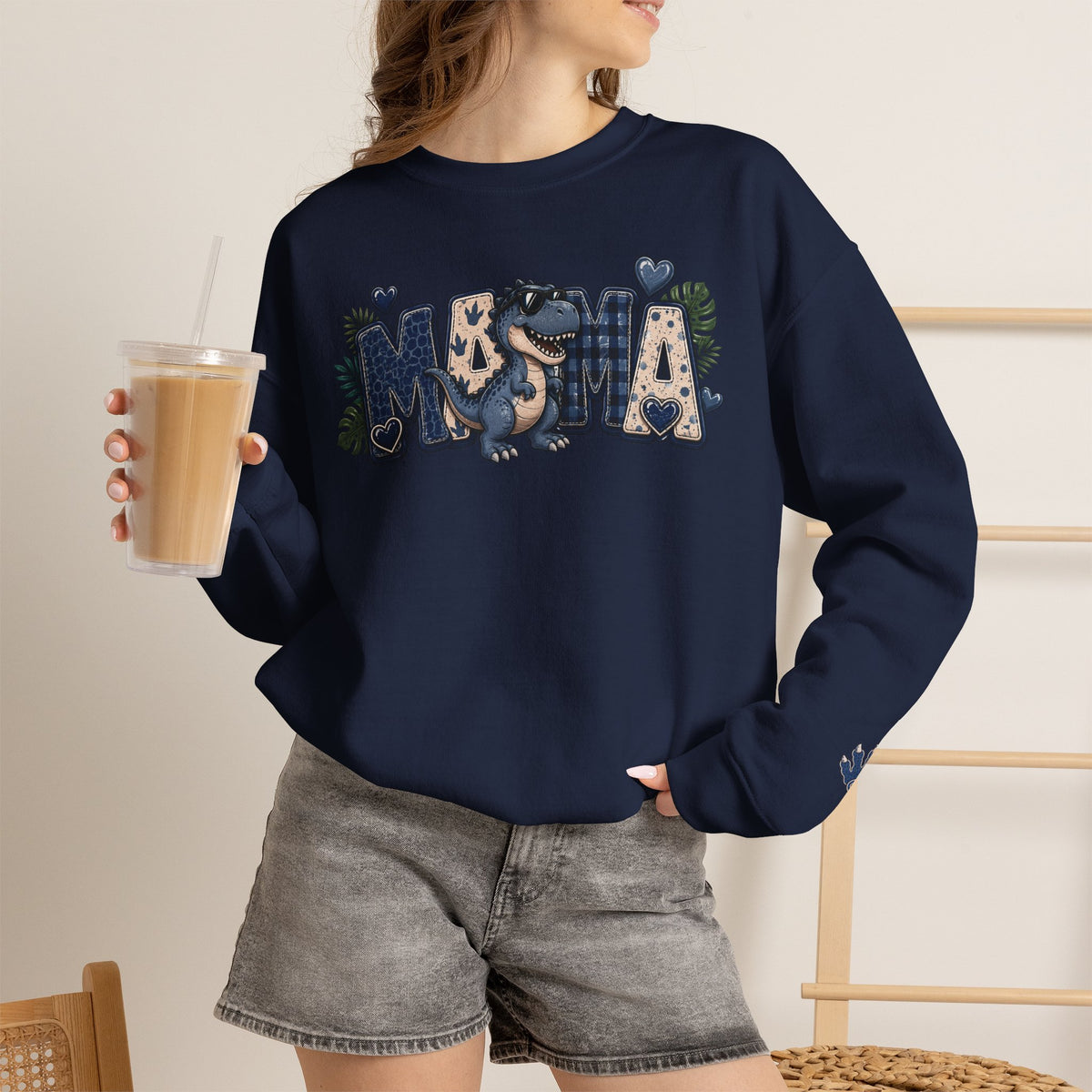 MAMA Crewneck Sweatshirt (personalized) BOY DINO - BECKETT