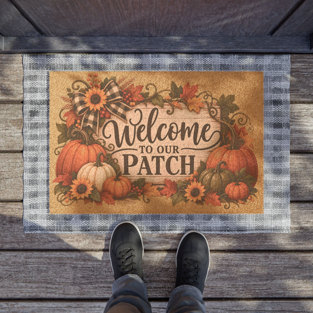 Welcome to Our Patch Fall Doormat Harvest Pumpkin Welcome Mat