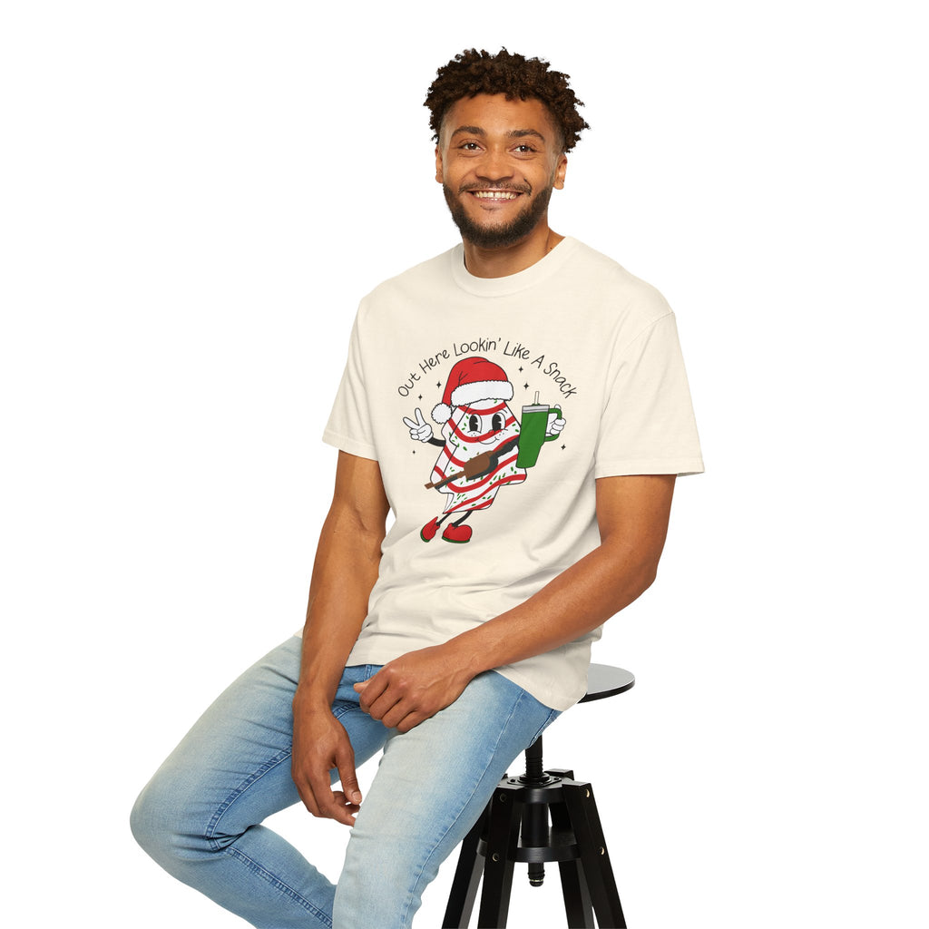 Retro Holiday T-Shirt — Out Here Lookin Like A Snack Santa Cookie Design
