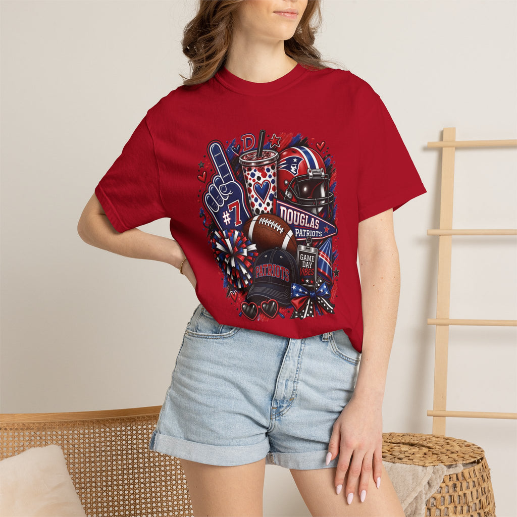 Patriotic Football Fan T-Shirt — Red White Blue Game Day Tee
